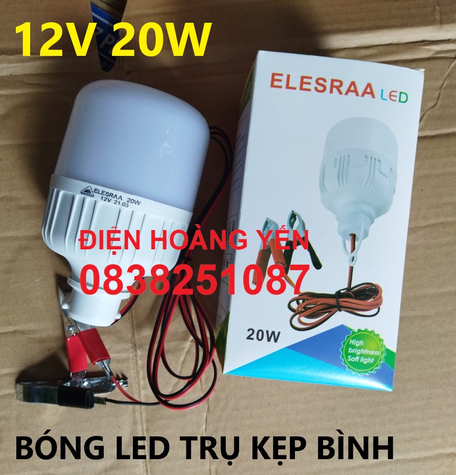 Bóng đèn LED kẹp bình 12V 20W có kèm dây và đầu kẹp