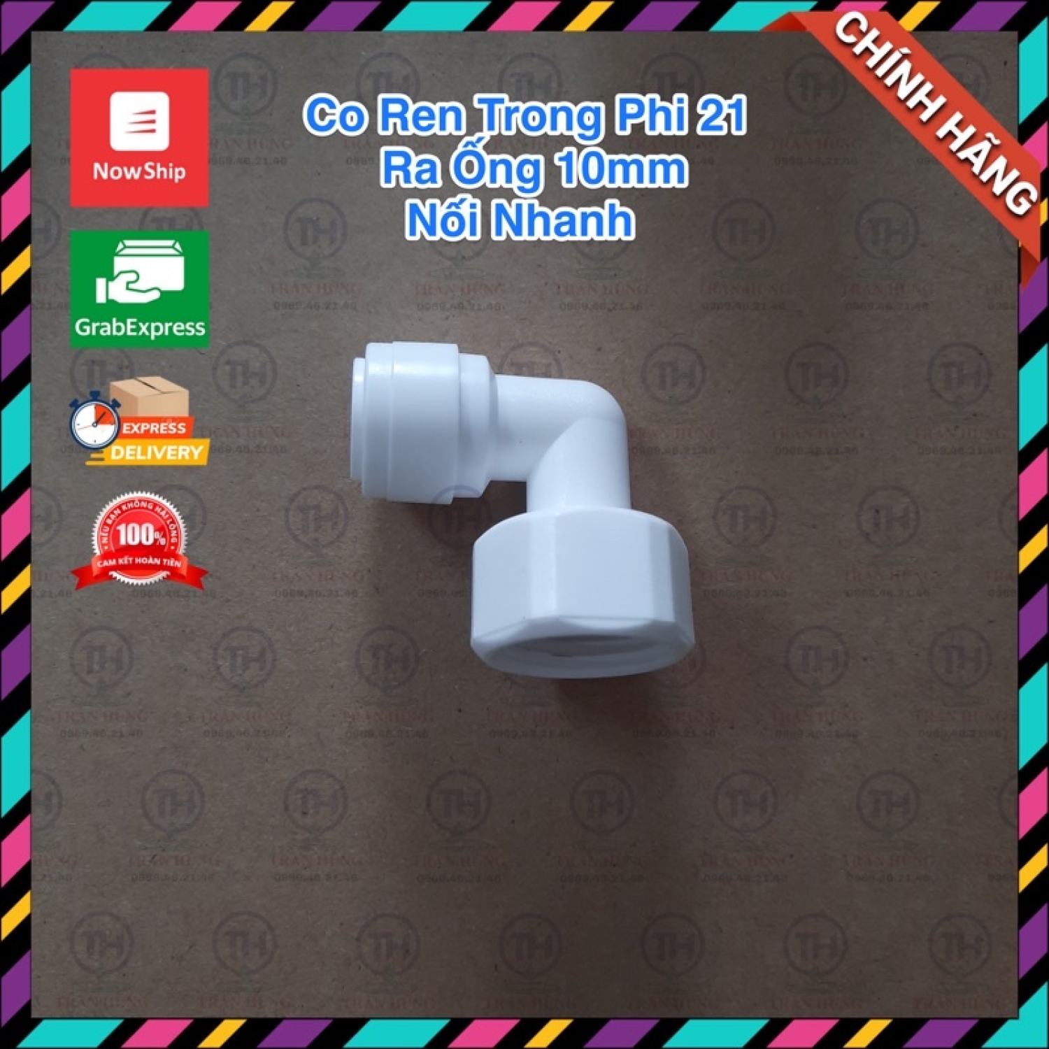 Co ren trong phi 21 ra ống 10 mm nối nhanh - đầu chuyển ren ngoài phi 21 ra ống 10mm nối nhanh
