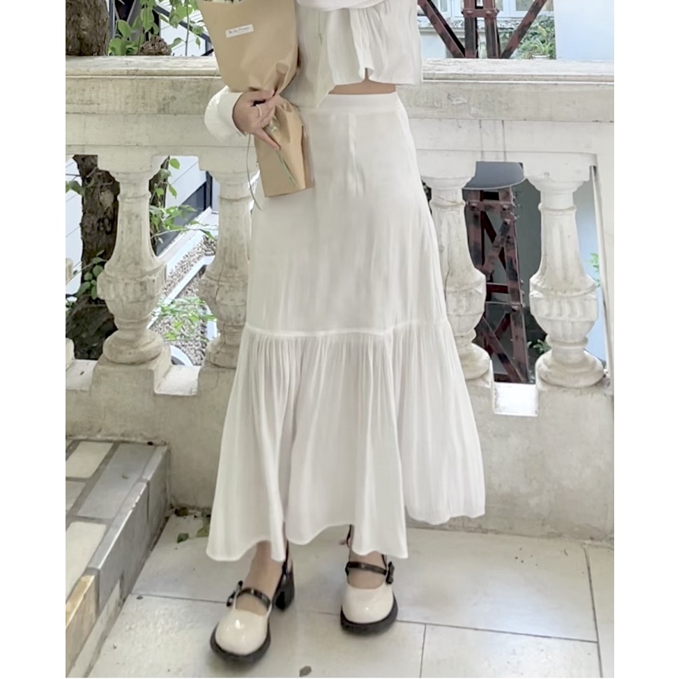 Set váy sơ mi cổ tàu hàng thiết kế by Basic.room