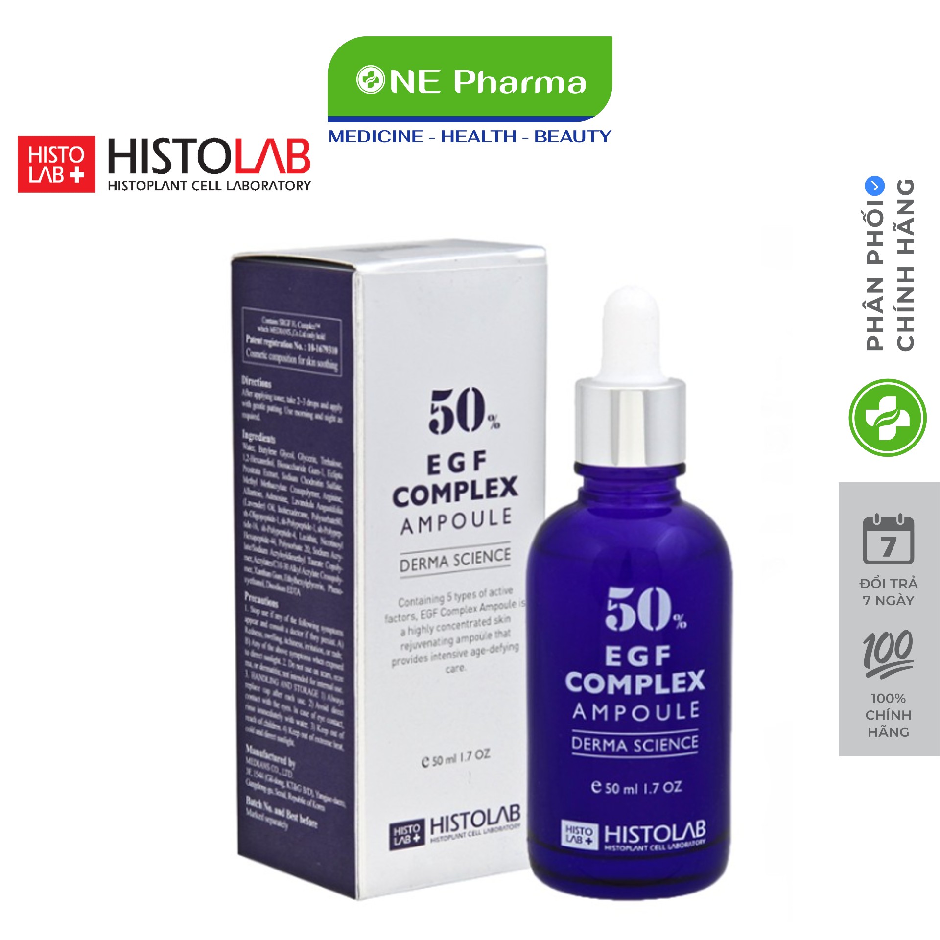 Tinh Chất Histolab 50% EGF Complex Tế Bào Gốc Trẻ Hóa Da - 50ml