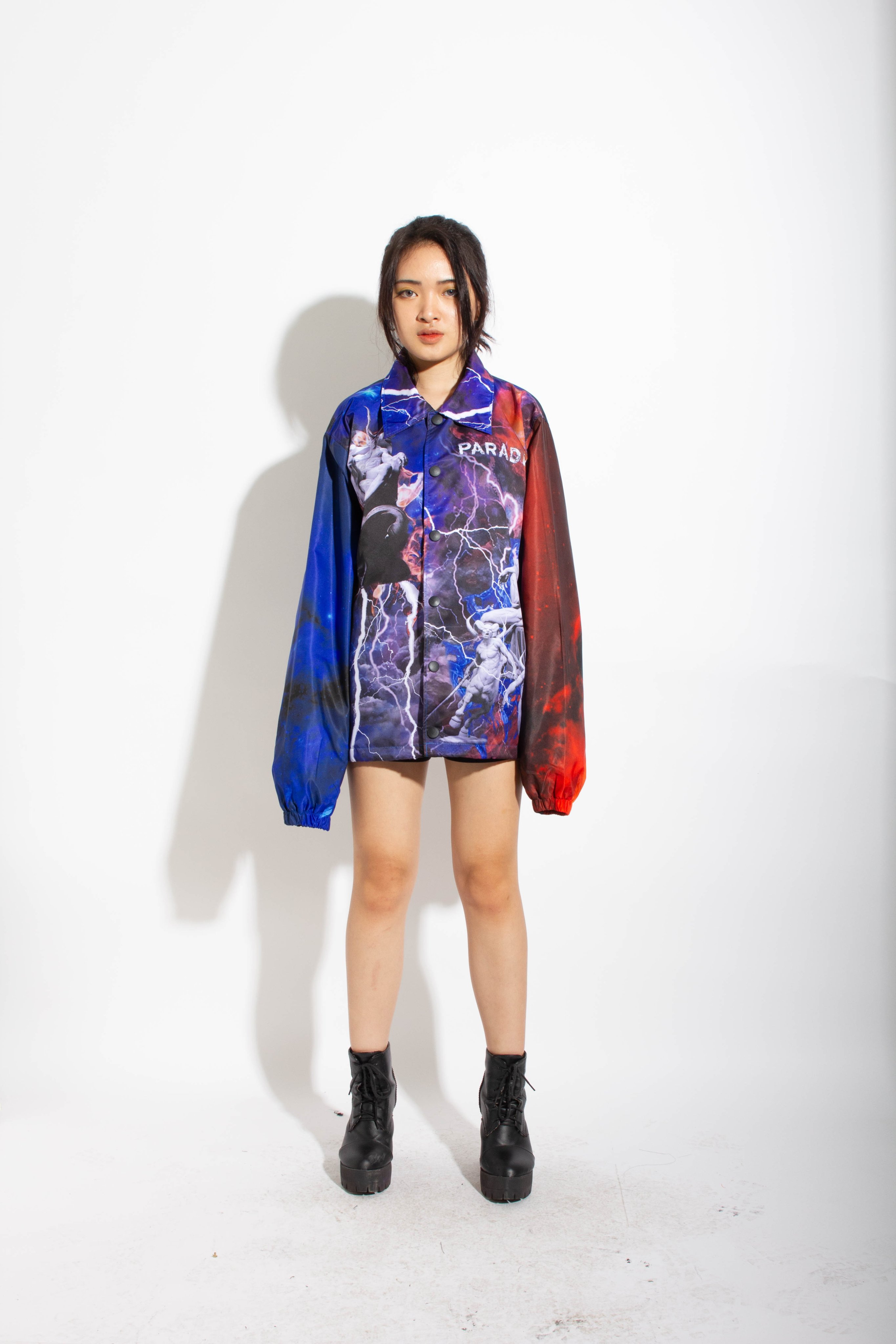 PARADOX Áo khoác dù HELL BORDER OVER-PRINTED JACKET