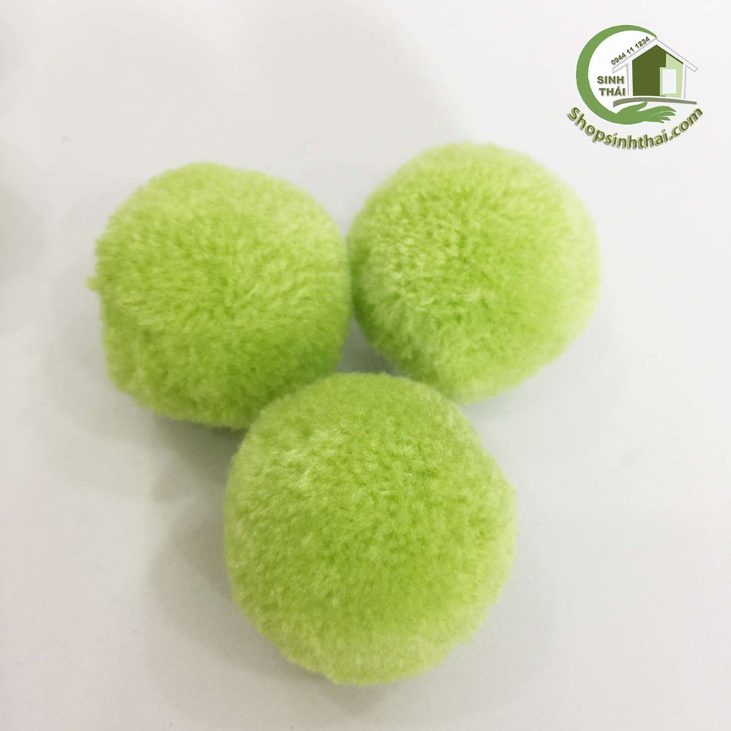 [HCM]Ba cục bông len tròn 3cm - màu xanh lá