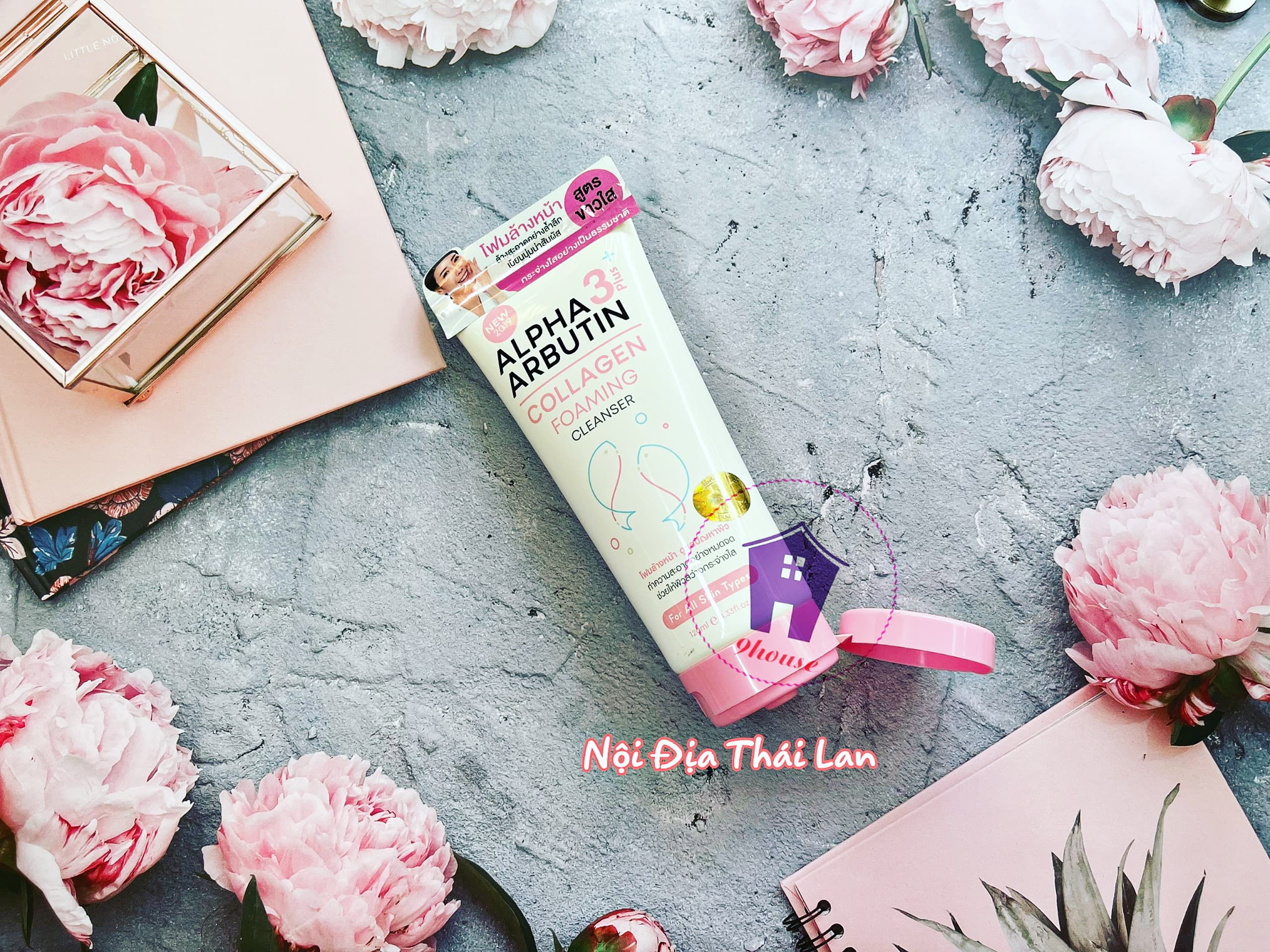 01 tuýp sữa rửa mặt sáng da alpha arbutin thái lan 120ml