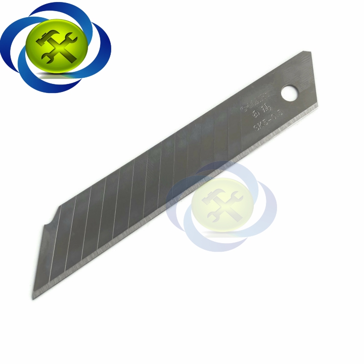 [HCM]Lưỡi dao rọc giấy C-Mart A0041 14 rãnh 10 lưỡi/hộp 100 X 18 X 0.5mm