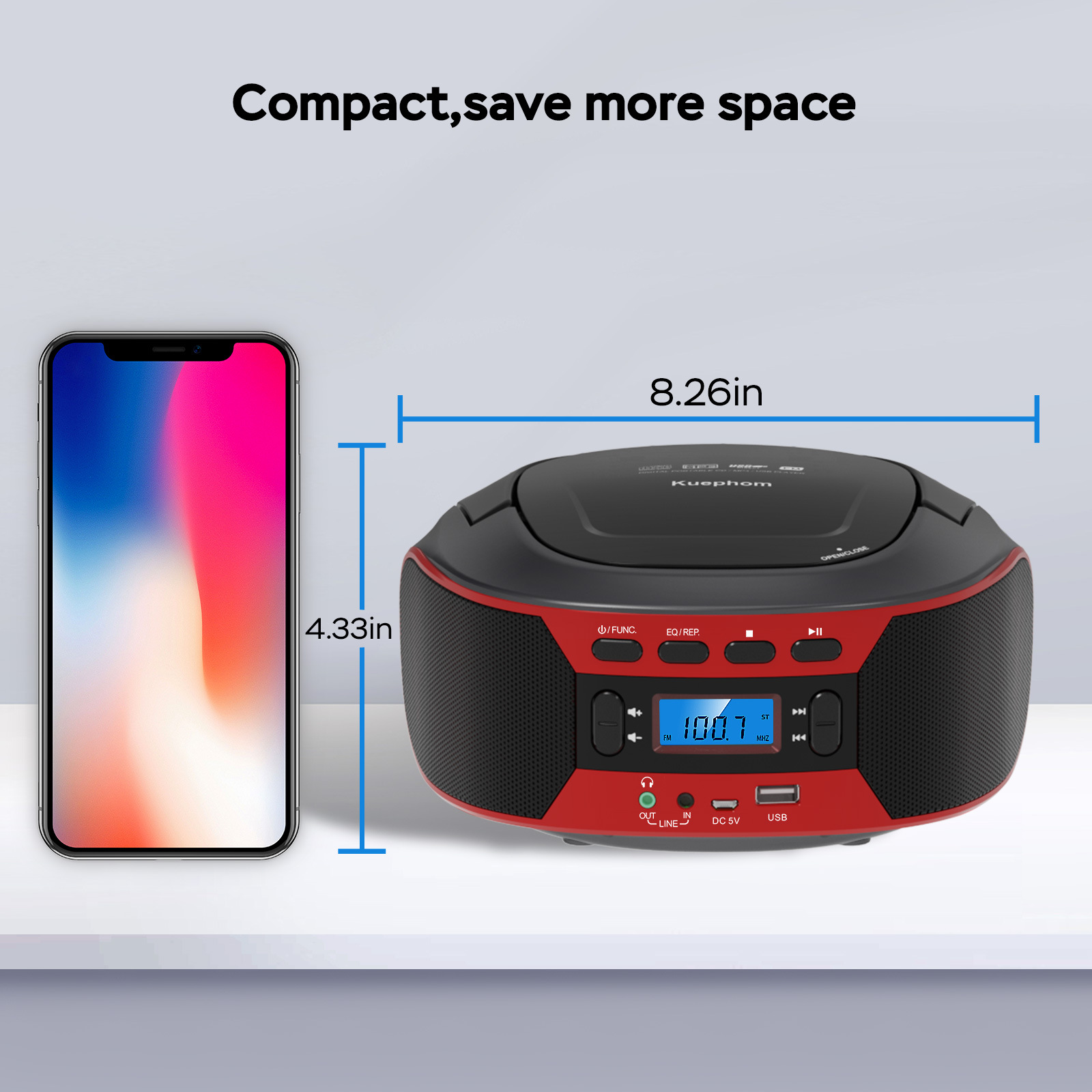 ĐÀI ĐĨA CD,ĐÀI CD HỌC NGOẠI NGỮ USB , BLUETOOTH KUEPHOM W17 (GOLDYIP X1)