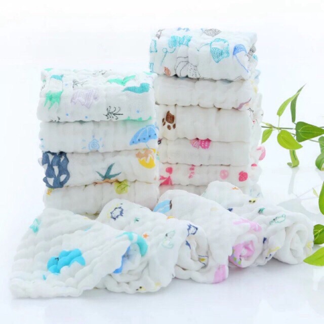 Khăn Mặt Xô 6 Lớp Rửa Mặt Cho Bé DOD93