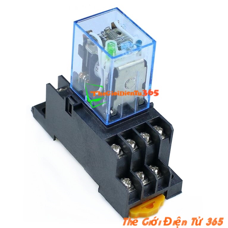 Relay trung gian my4n-j 12v 5a 220vac 14 chân kèm đế vặn ốc