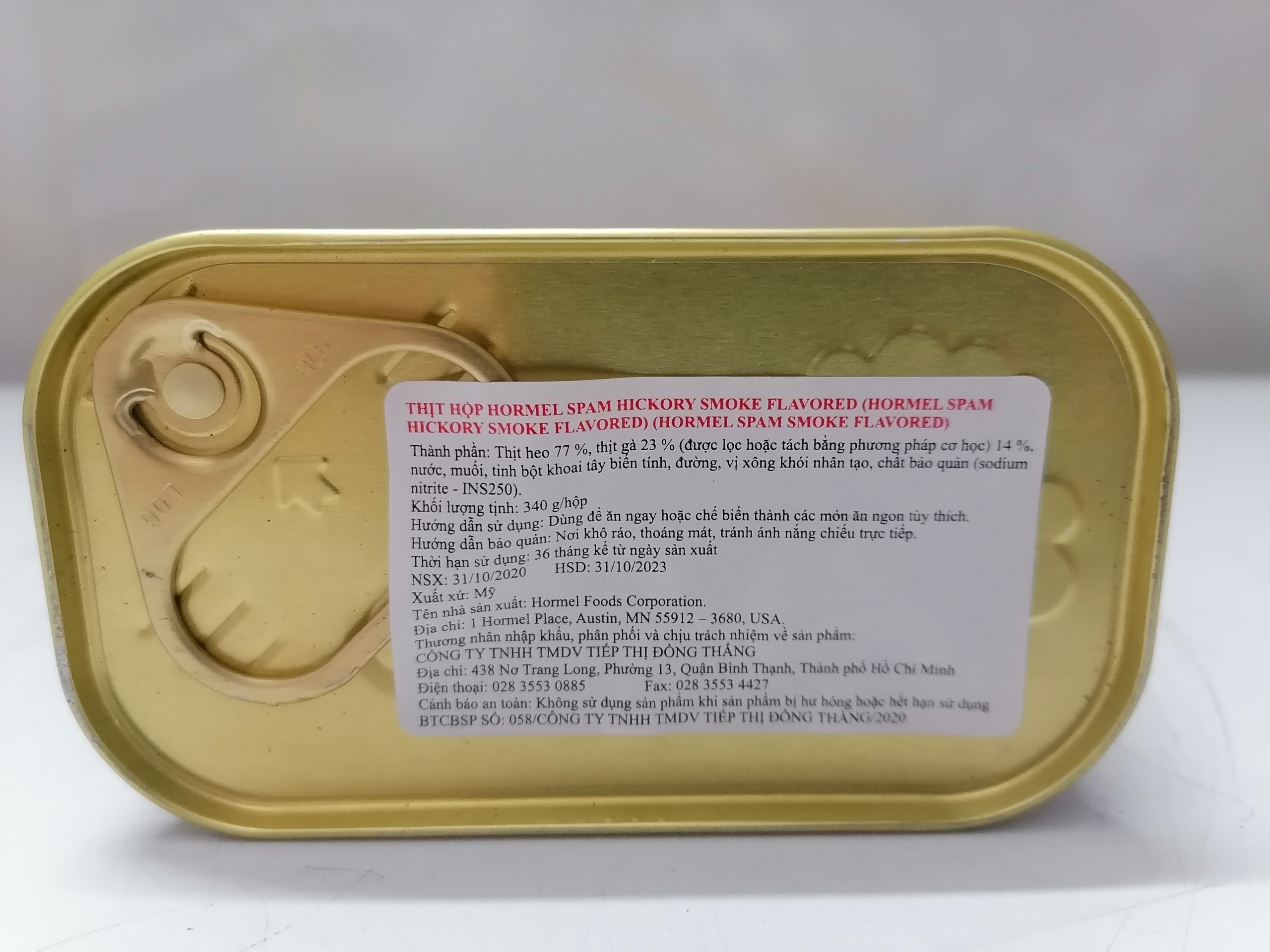 [340g – HICKORY SMOKE] Thịt hộp xông khói [USA] HORMEL SPAM (vvk-hk)