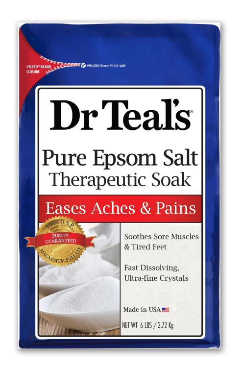 Muối tắm giảm đau nhức xương khớp hiệu Dr Teals Pure Epsom Salt Therapeutic Soak Eases Aches & Pains - Nhập khẩu Mỹ 2.27kg