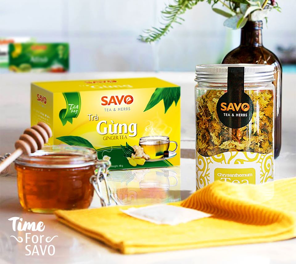 Trà SAVO Gừng (Ginger Tea) - Hộp 20 Gói x 2g