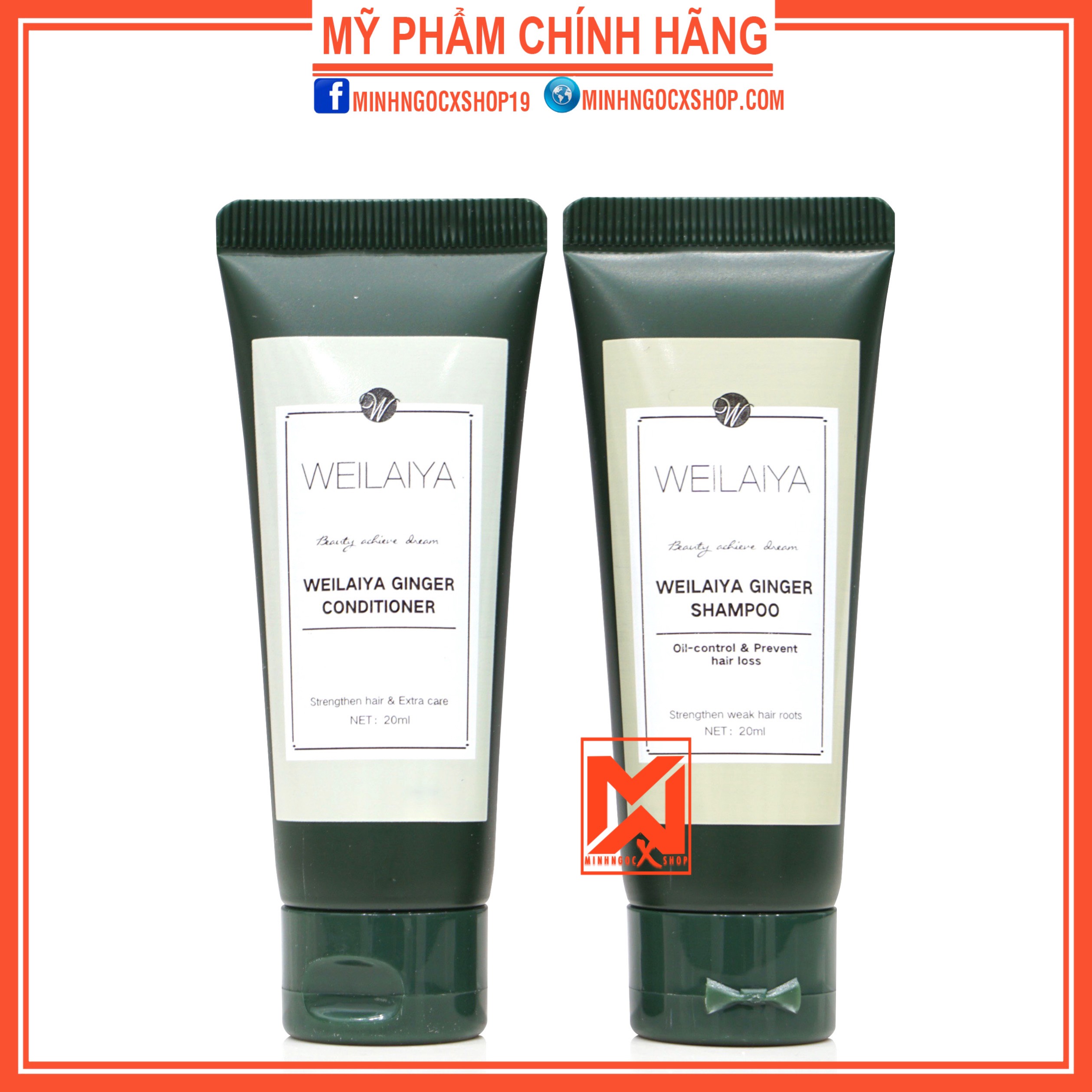 DẦU GỘI XẢ CHỐNG RỤNG KÍCH MỌC TÓC WEILAIYA GỪNG TRẮNG 20ML, BẢN MINI DÙNG THỬ