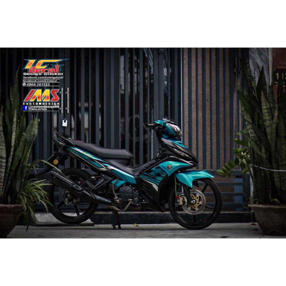 Tem rời LC 135 xanh ngọc cho Exciter đen
