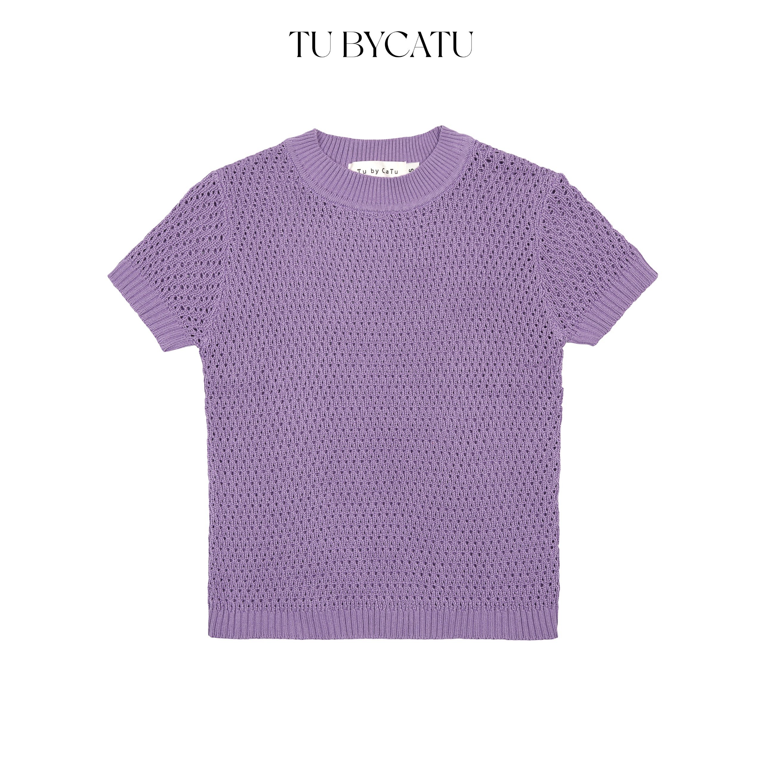 TUBYCATU | Áo len ren lỗ cổ tròn basic knit top nhiều màu