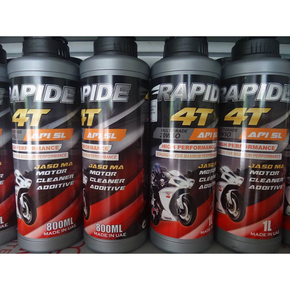 [HCM]Nhớt xe số cao cấp RAPIDE 4T 20W50 API SL 800ml / 1L