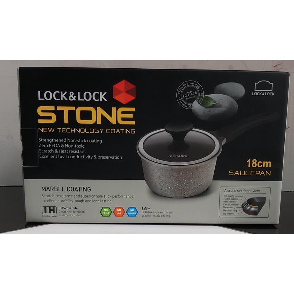QUÁNH LOCK ĐÁ STONE 7 LỚP LOCKNLOCK LCA6181D (18CM)