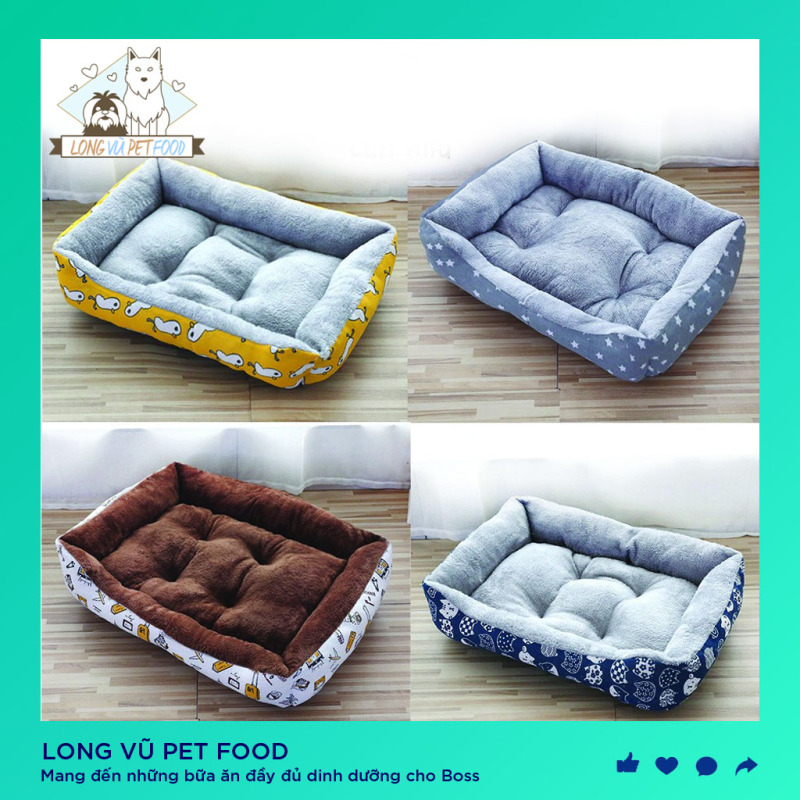 [ SIZE CỰC LỚN] Ổ nằm cho chó mèo nệm ngủ chó mèo giá rẻ êm ái nhiều màu sắc và kích thước - Giao màu ngẫu nhiên - Long Vũ Pet Food