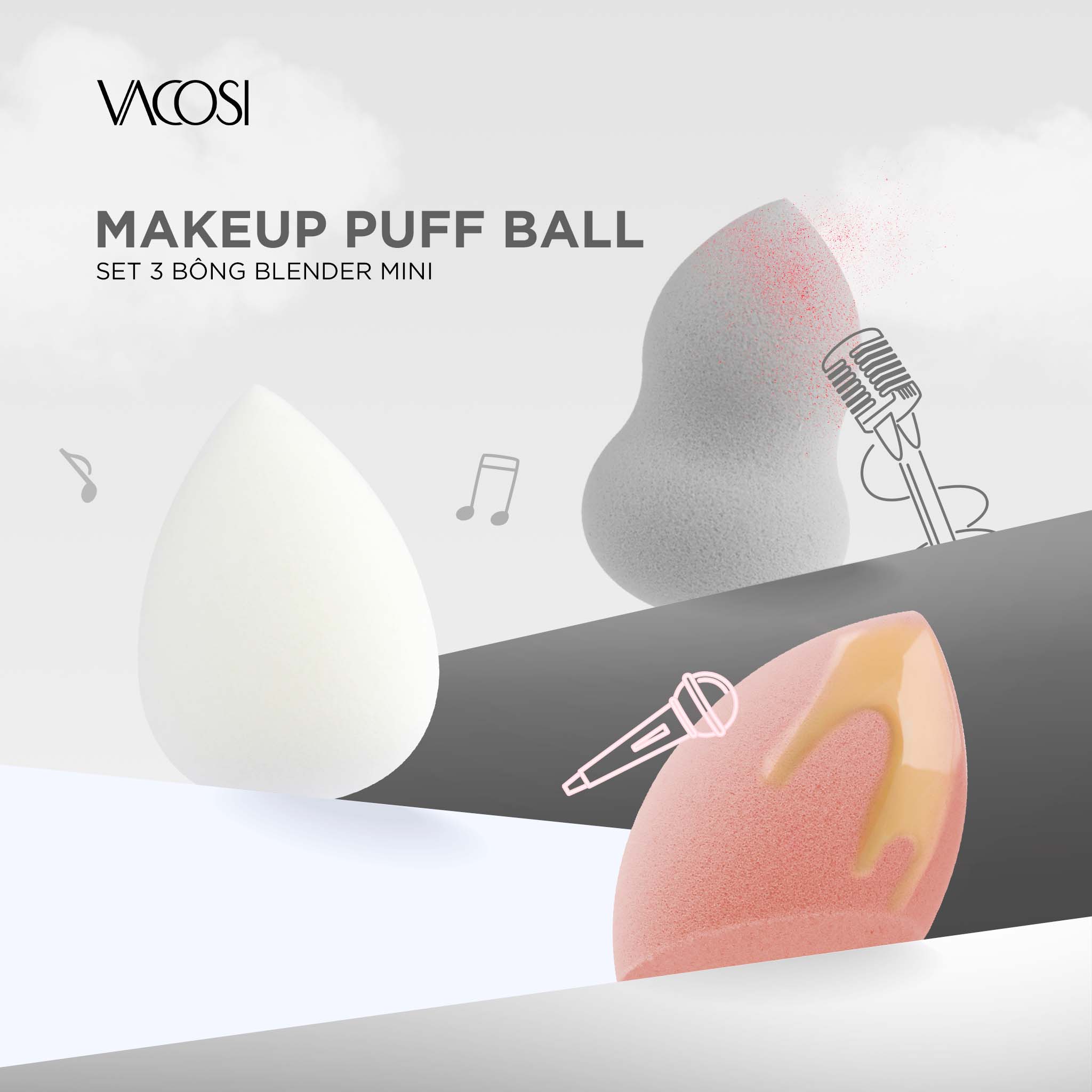 VACOSI Portable Mini Makeup Puff Ball