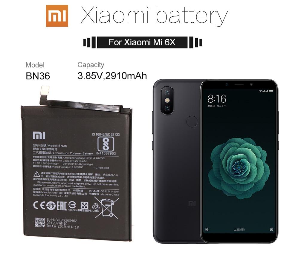 Pin sạc thay thế cho xiaomi mi 6x/ mi a2 - bn36 , pin xiaomi mi a2/ mi 6x