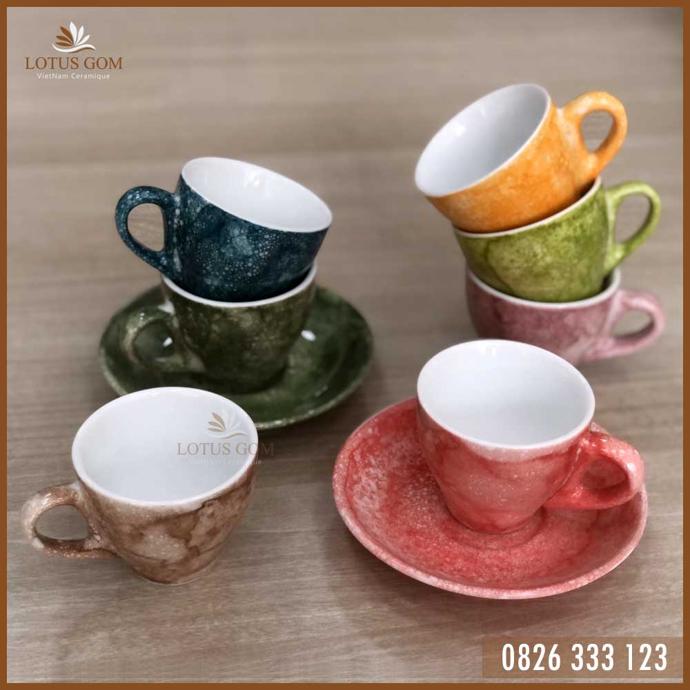 Ly Cà Phê Gốm Sứ Capuchino Cao Cấp [IN LOGO CỐC SỨ THEO YÊU CẦU]