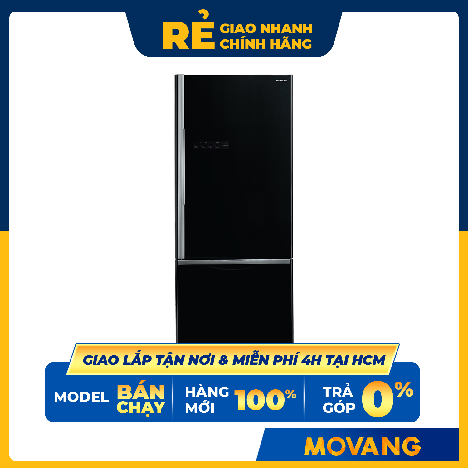 [GIAO TẠI HCM] -  Tủ lạnh Hitachi Inverter 415 lít R-B505PGV6(GBK)