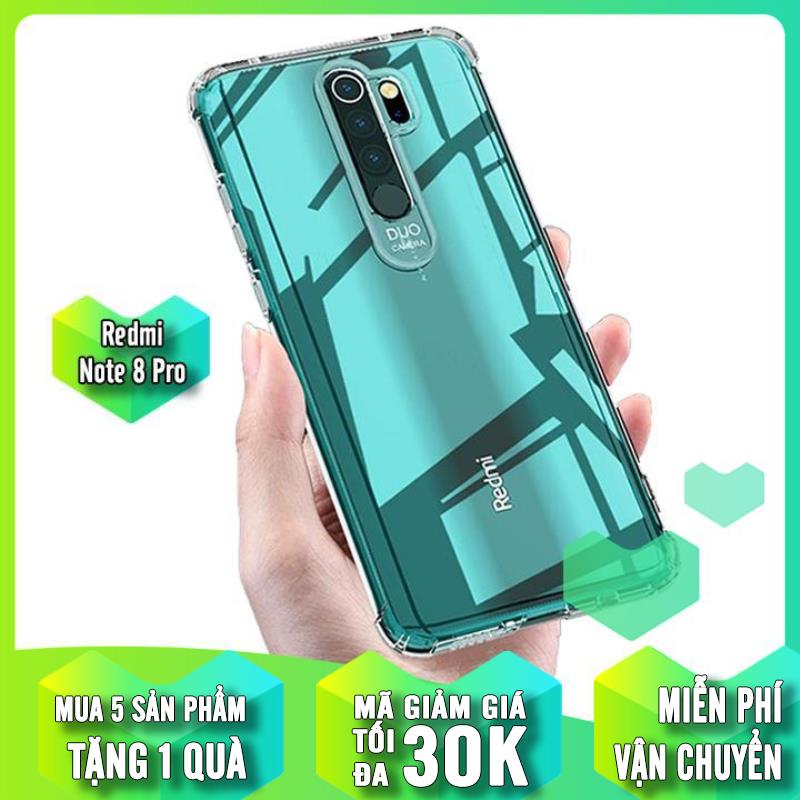 Ốp lưng cho Xiaomi Redmi Note 8 Pro trong suốt chống sốc 6D