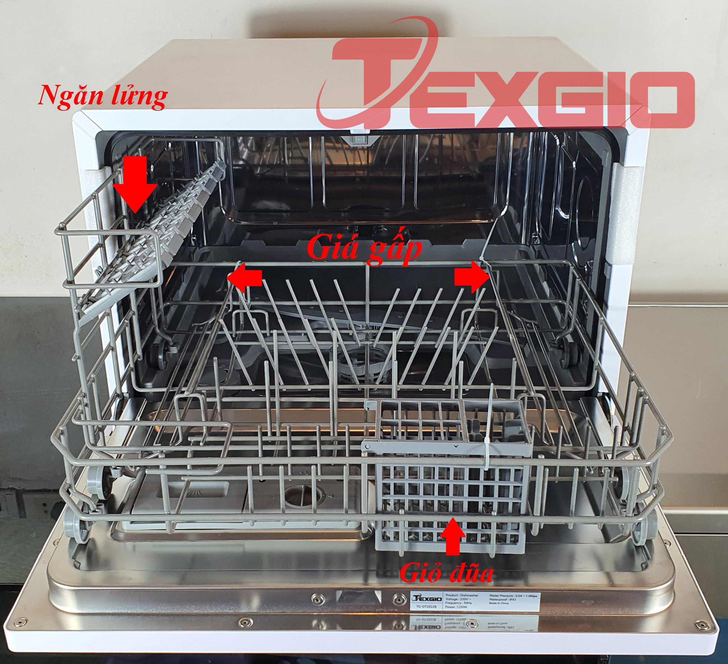 TEXGIO DISHWASHER TG-DT2022A, 6 PLACE SETTINGS, FREE SHIPPING, TOUCH CONTROL, WHITE COLOUR