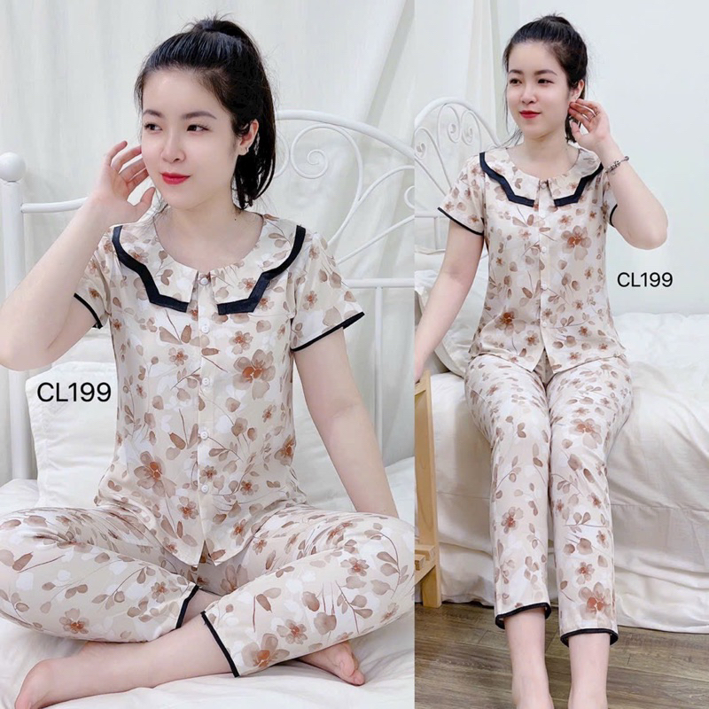 BỘ PIZAMA CỘC TAY LỤA THÁI CAO CẤP CLOVER