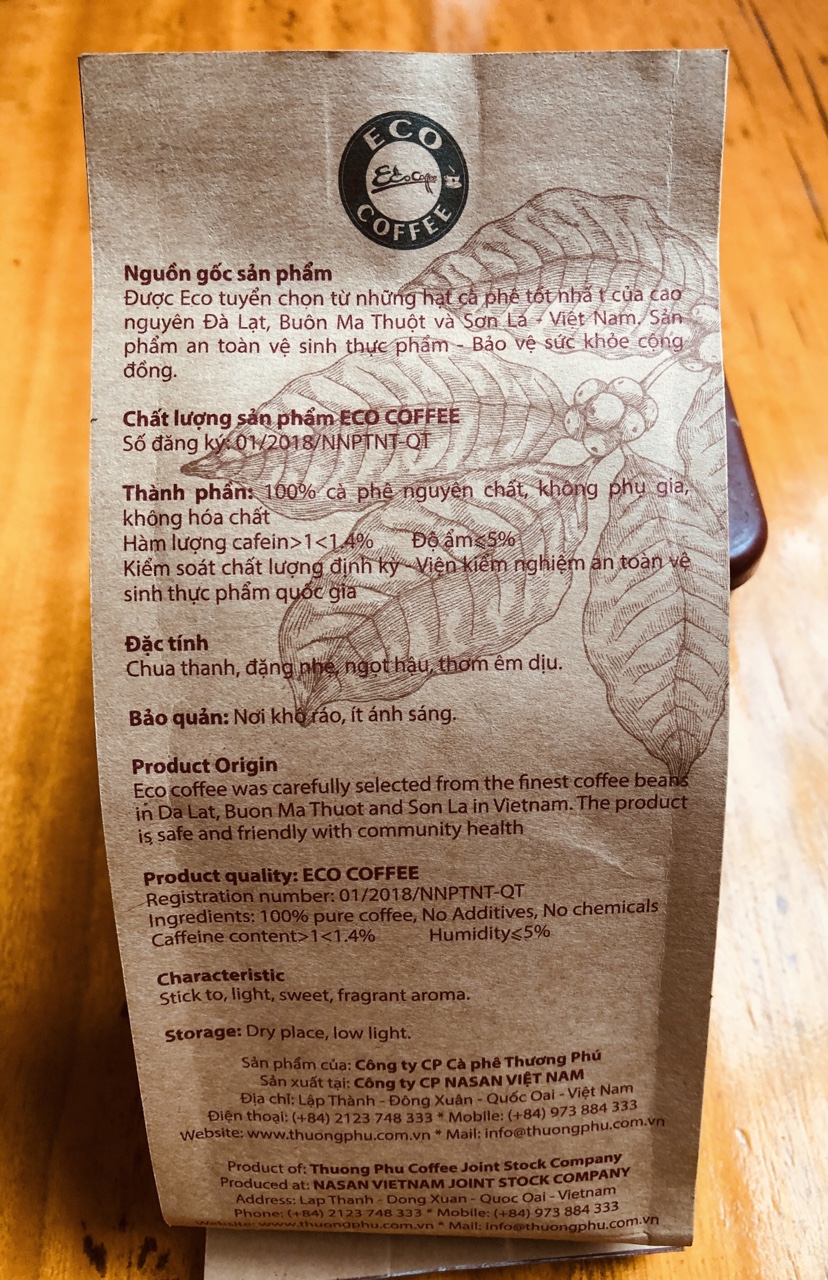 Cà phê bột nguyên chất Eco coffee