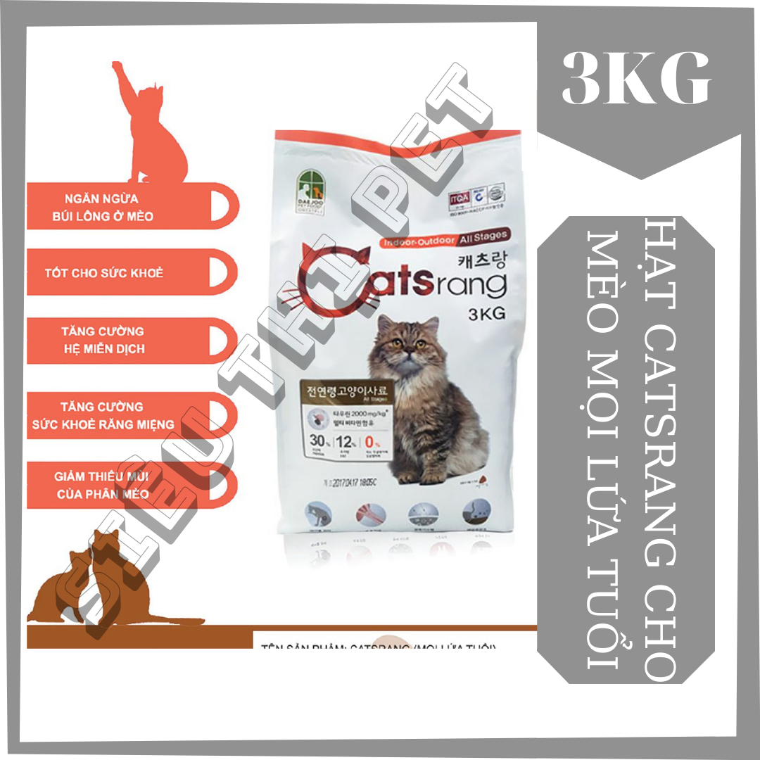 ( KHUYẾN MÃI ) Catsrang - Thức ăn hạt cho mèo mọi lứa tuổi 3KG