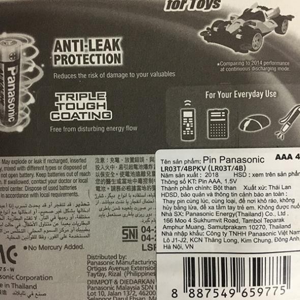 Pin Đũa AAA Panasonic alkaline LR03T-2B chính hãng