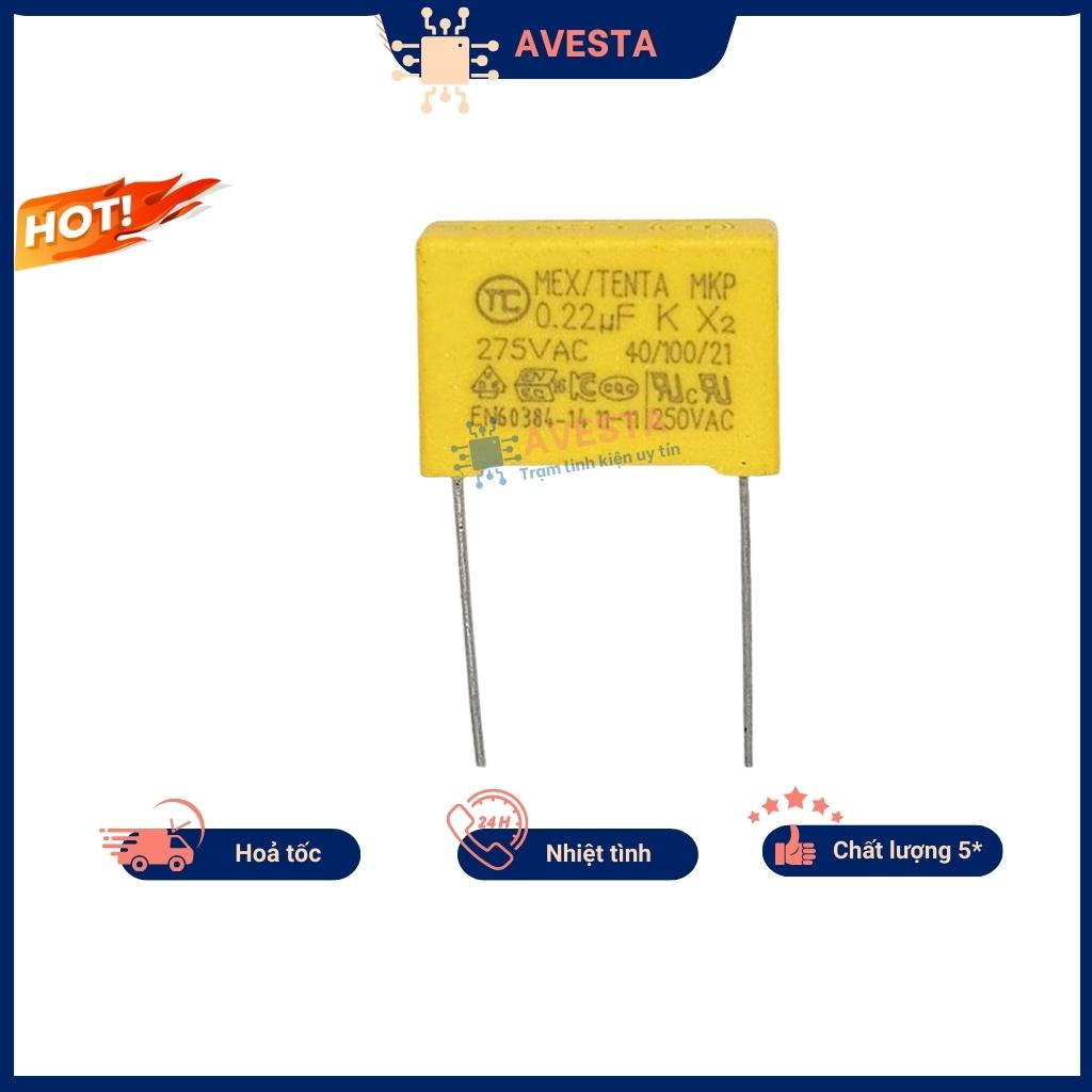 Tụ 0.22uf 275v tụ lọc nguồn ac 224k chân 10mm chất lượng avesta