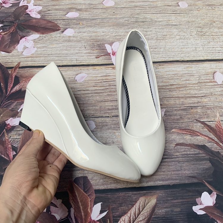 Giày Đế Xuồng Da Bóng 7 Phân