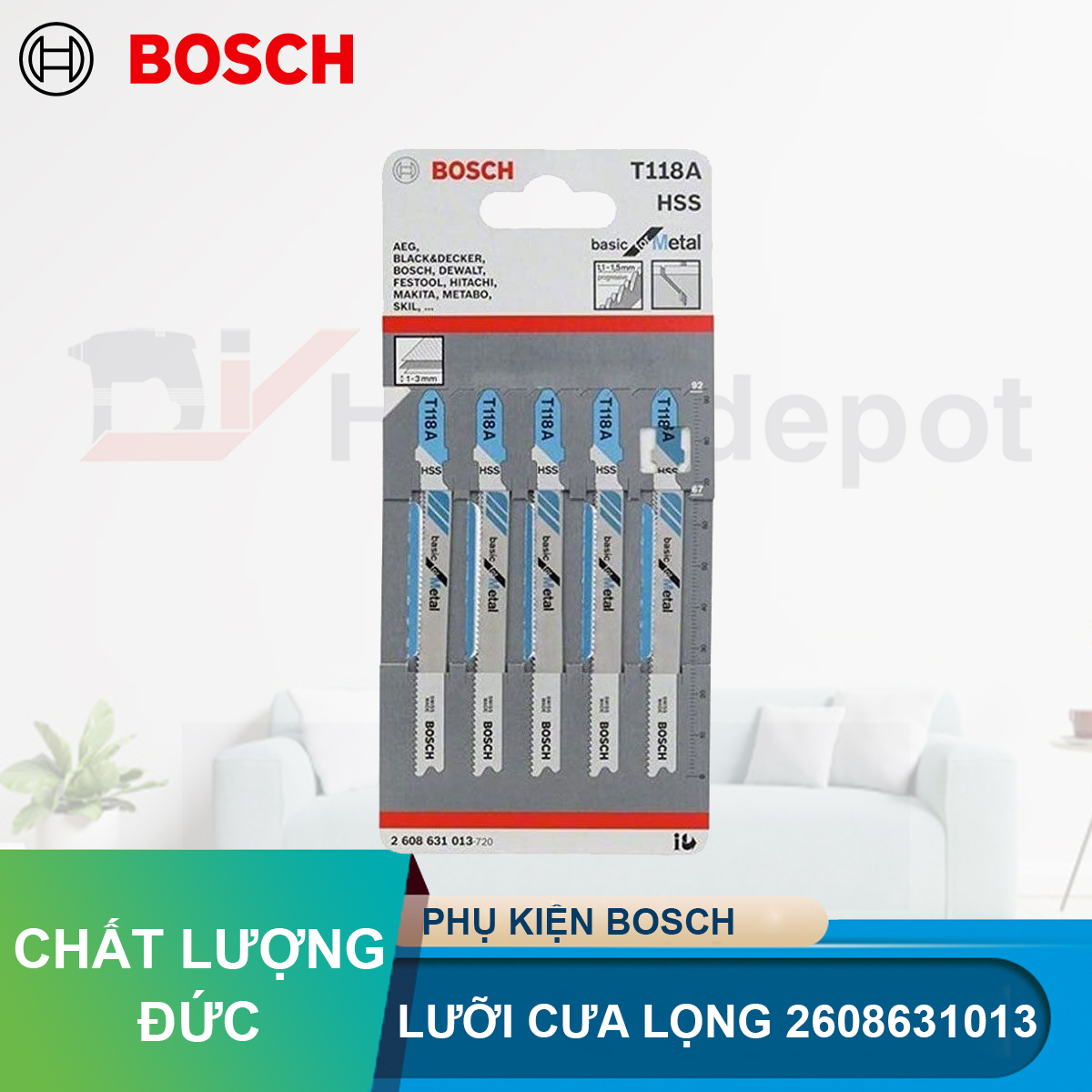 Lưỡi cưa lọng Bosch T 118 A - Sắt  (bộ 5 lưỡi)