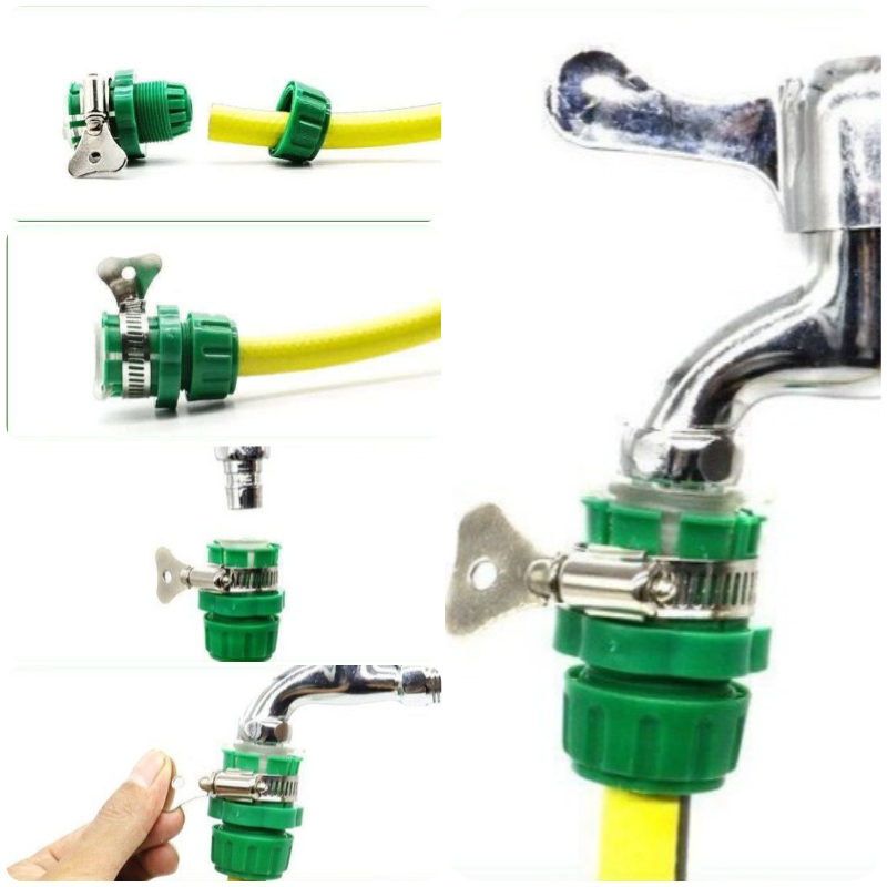 Đầu nối nhanh vòi máy giặt, ống nước cứng PVC, nối nhanh ống nước mềm,van vặn chặt ống nước tiện dụng-HAUSE