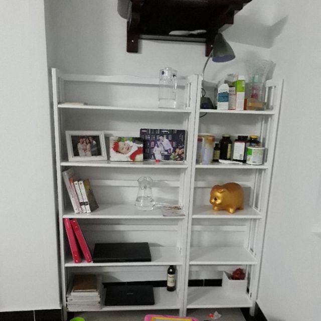 [HCM]KỆ SÁCH GỖ 80CM - 5 TẦNG TRẮNG SỮA
