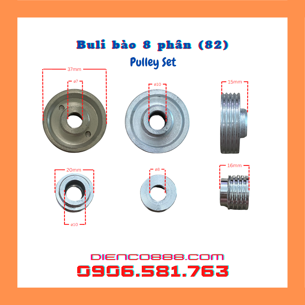(Bộ 2 chi tiết) Buly - Pulley máy bào gỗ 82mm và 90mm (Chọn loại bạn cần ở dưới)