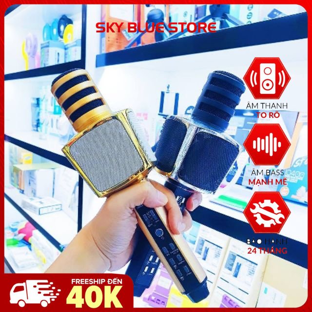 Micro karaoke, micro không dây, micro karaoke bluetooth, micro bluetooth 3 in 1 SD16 phiên bản nâng cấp