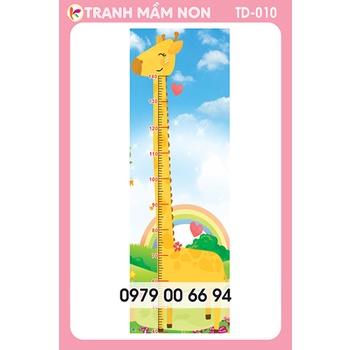 THƯỚC ĐO CHIỀU CAO CHO BÉ (Decal bóc dán)