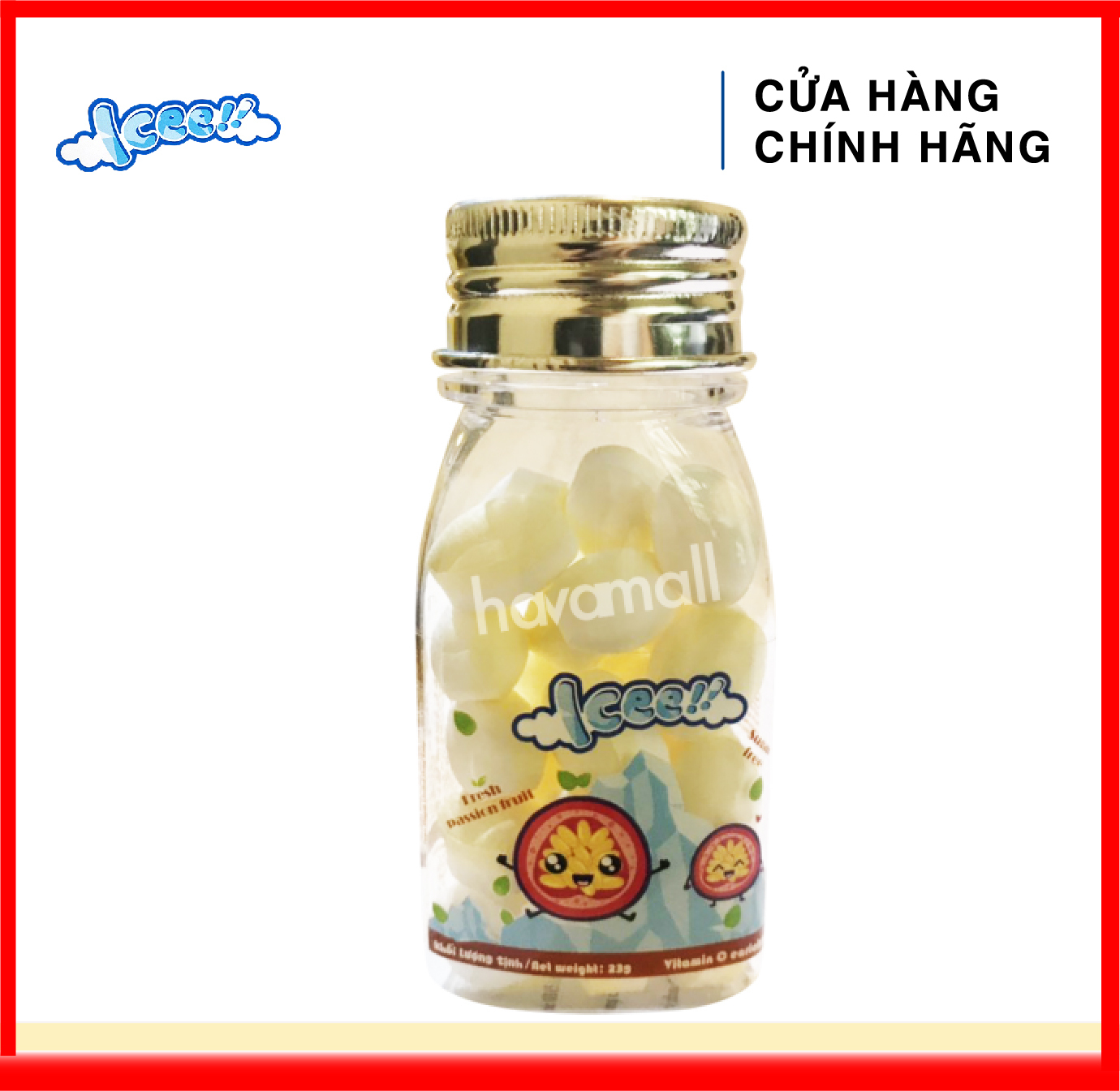 [ HÀNG CÔNG TY NHẬP KHẨU ] Kẹo The Icee Passion Fruit - Vị Chanh Dây 23gr