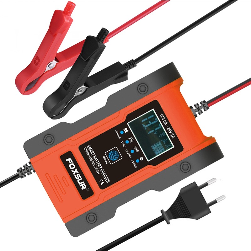 Bộ sạc Foxsur sạc pin Lithium ion 18650, LiFePO4 pin sắt 32650, ắc quy axít chì 12V(6A) 24V(3A) 6Ah - 120AH