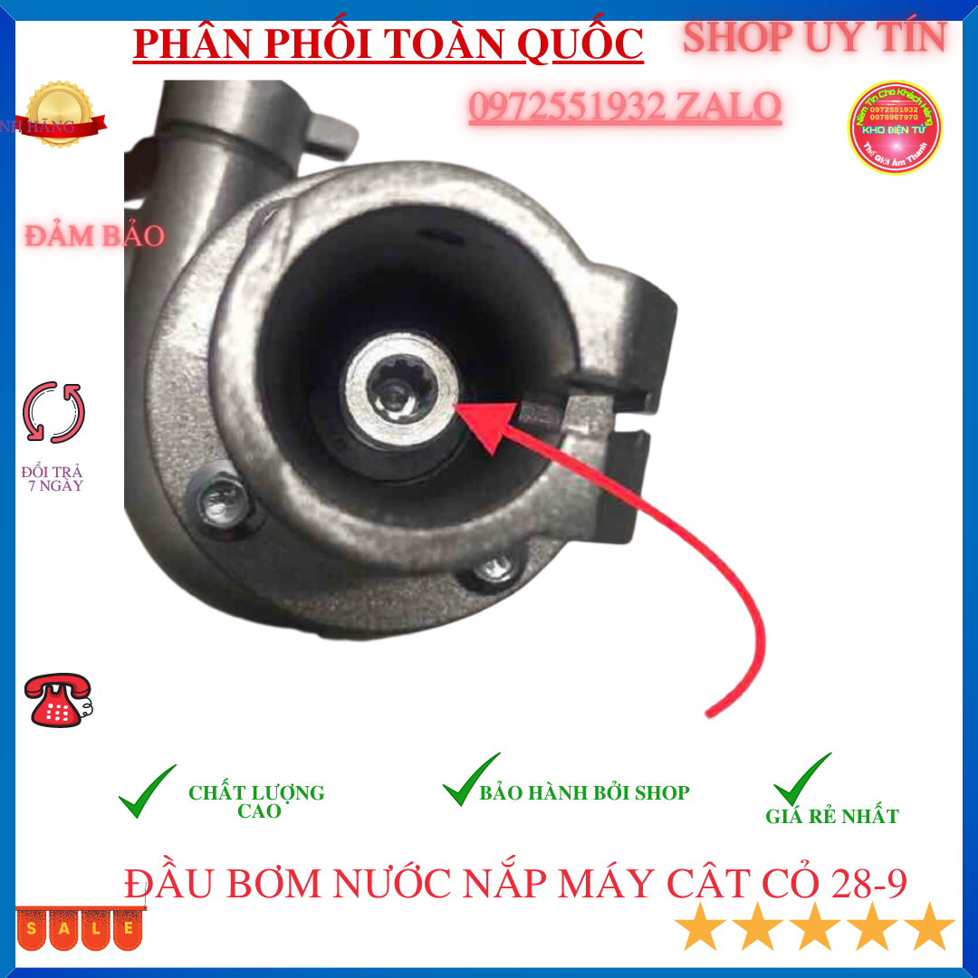 Đầu Bơm Nước Lắp Máy Cắt Cỏ Phi 28- 9 Khía