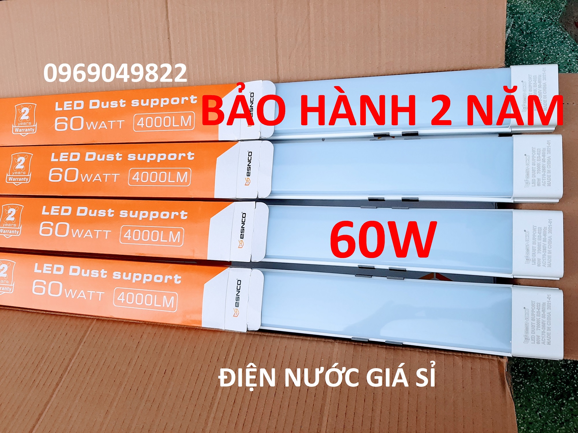 Combo 3 - 4 Bộ Đèn Led Bán Nguyệt 1m2 60W 1,2m ESNCO Siêu Sáng Trắng 7000K