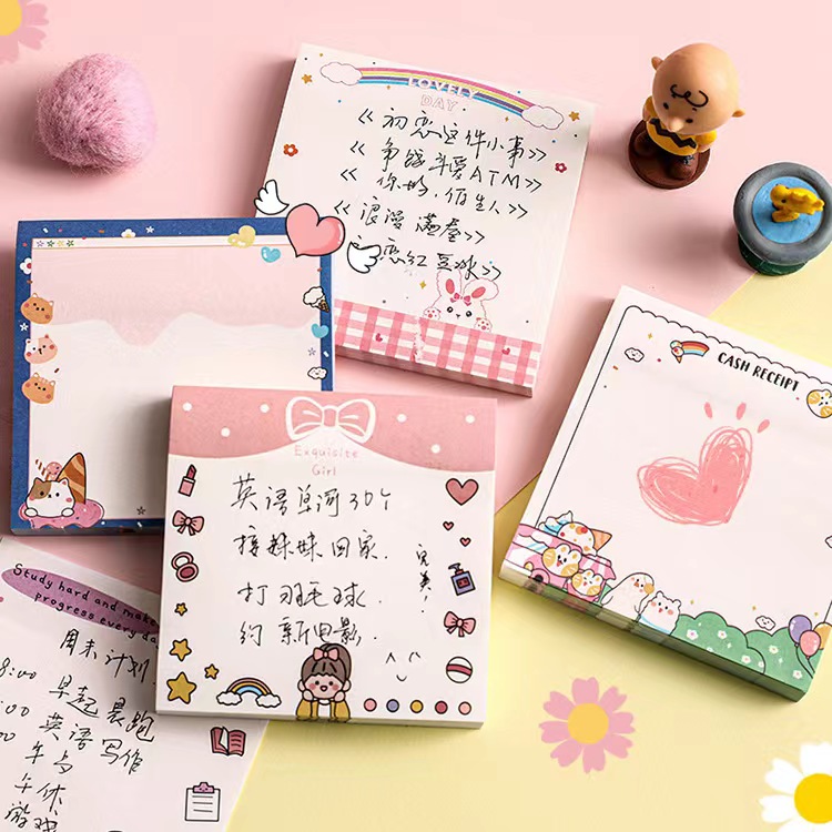 Cute 80 pcs sticky notes cartoon cute multi cartoon cute sticky notes