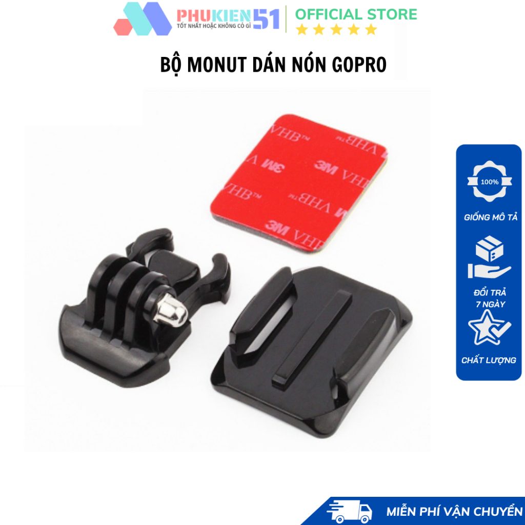 Bộ đế dán cố định máy GoPro có miếng keo dán 3M