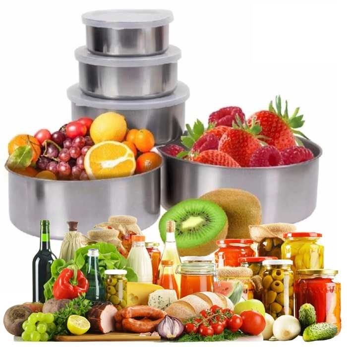 BỘ 5 BÁT INOX CÓ NẮP ĐẬY