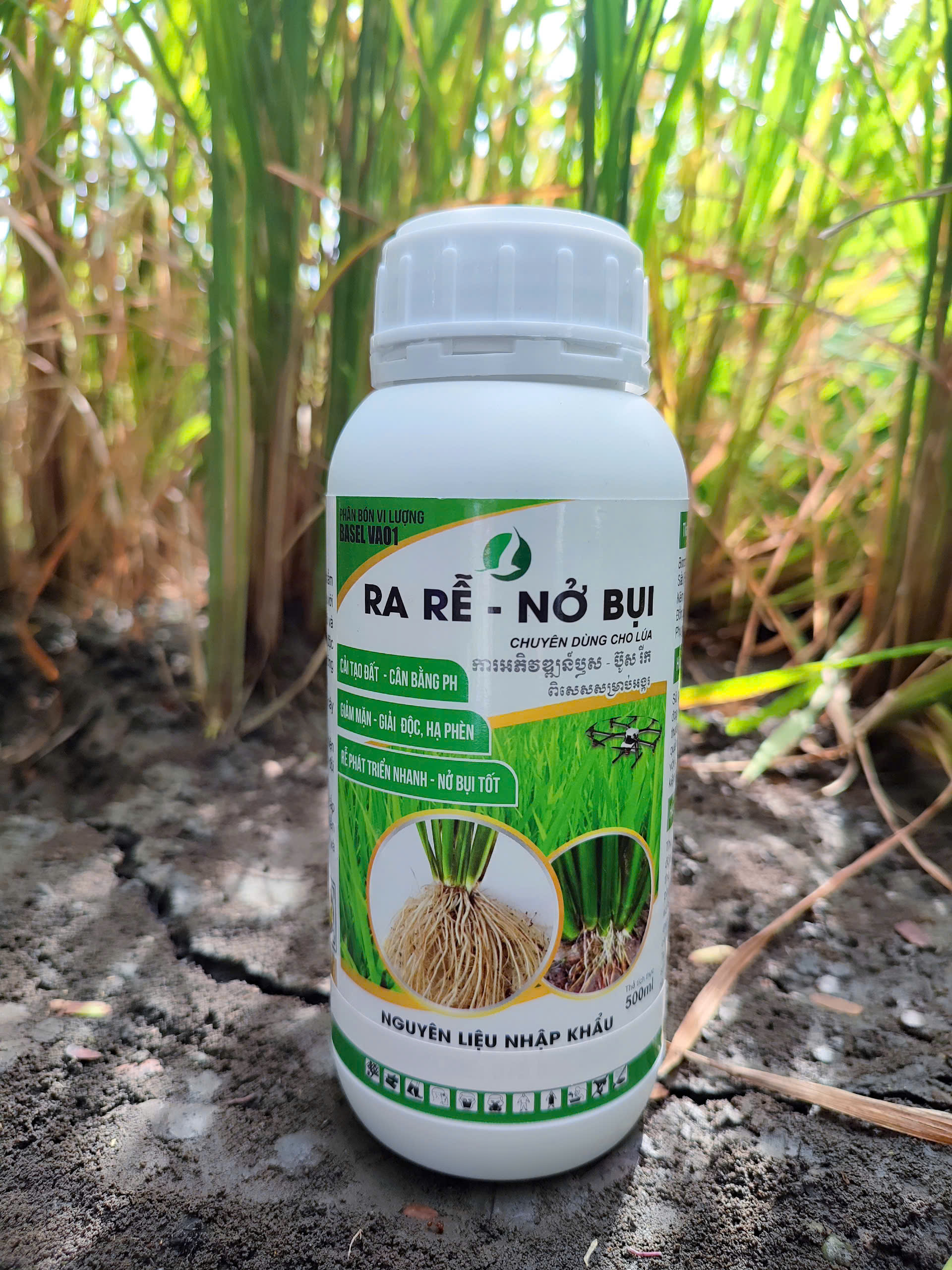 PHÂN BÓN CHO LÚA - RA RỄ, NỞ BỤI (CHAI 500ML)