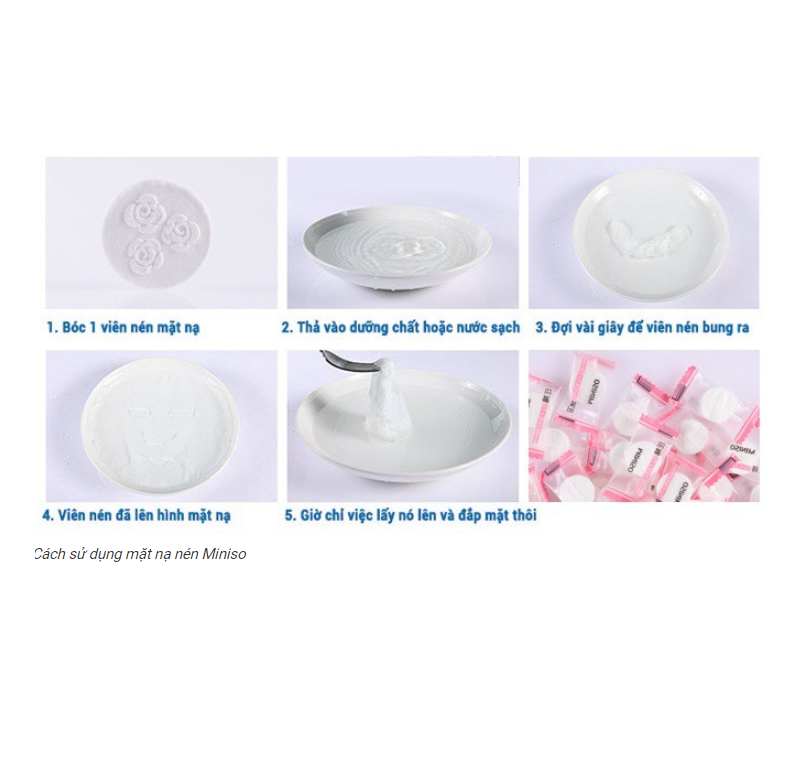 Combo 10 viên mặt nạ giấy nén Miniso