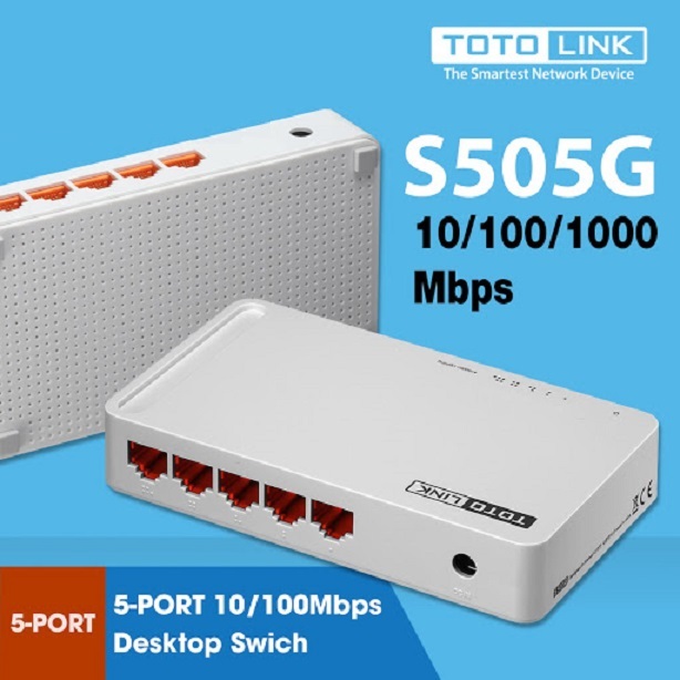 Switch Chia Mạng 5 Cổng Gigabit Totolink S505G