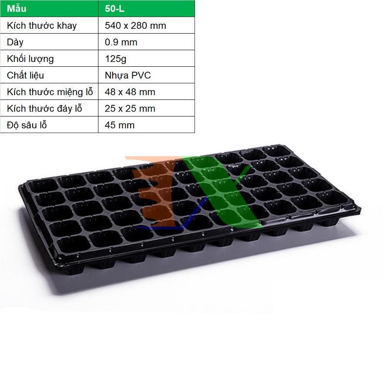 Set 5 tray nursery tree, nursery tray beads, blister ươm (50 holes)