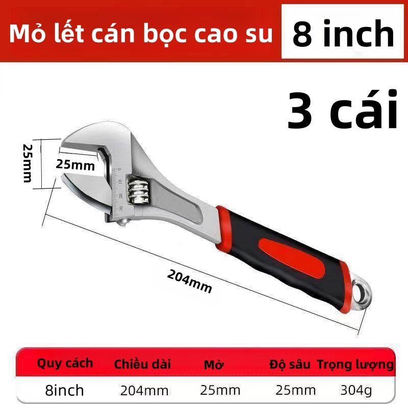 mỏ lết đa năng mini,mỏ lết răng,cán bọc cao su,thép CV-V cao cấp